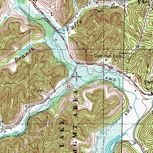 Topographic Map of Smith Creek, KY