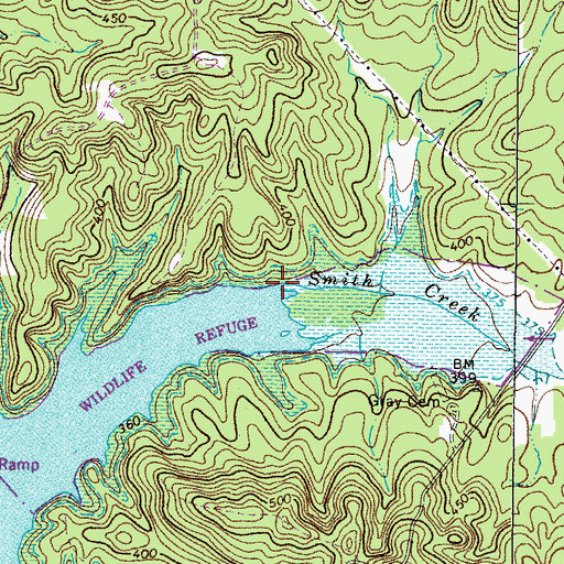 Topographic Map of Smith Creek, KY