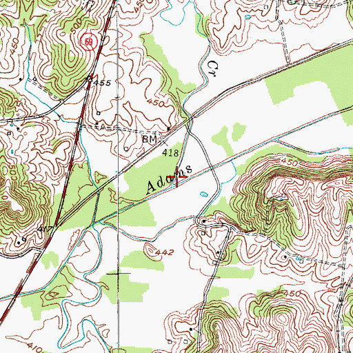 Topographic Map of Smith Creek, KY