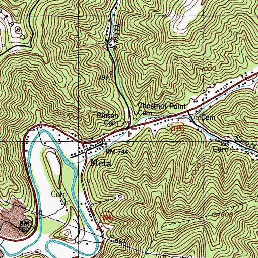 Topographic Map of Smith Fork, KY