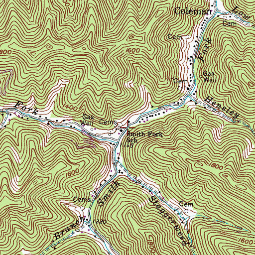 Topographic Map of Smith Fork School, KY