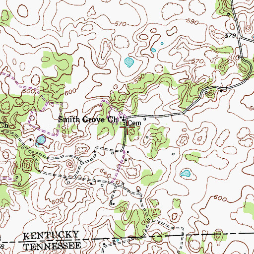 Topographic Map of Smith Grove Church, KY
