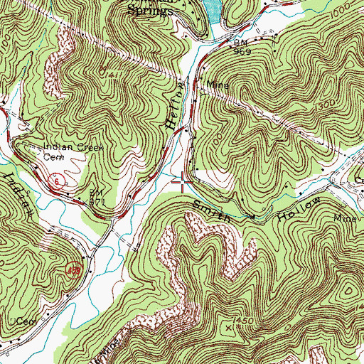 Topographic Map of Smith Hollow, KY