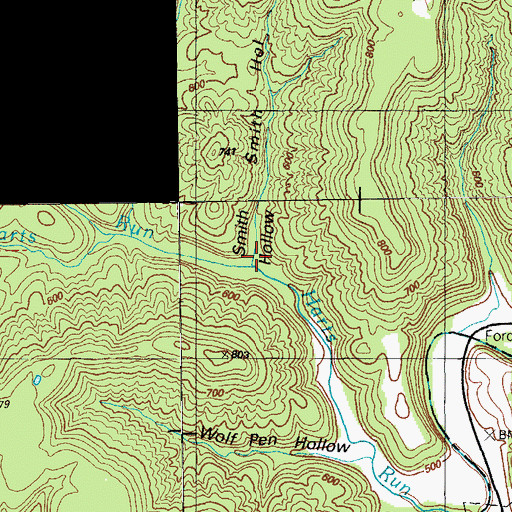 Topographic Map of Smith Hollow, KY