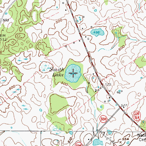 Topographic Map of Smith Lake, KY