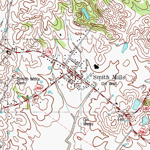 Topographic Map of Smith Mills, KY