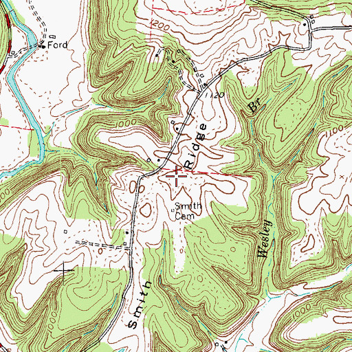 Topographic Map of Smith Ridge, KY
