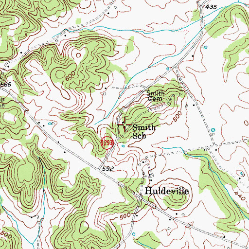 Topographic Map of Smith School, KY