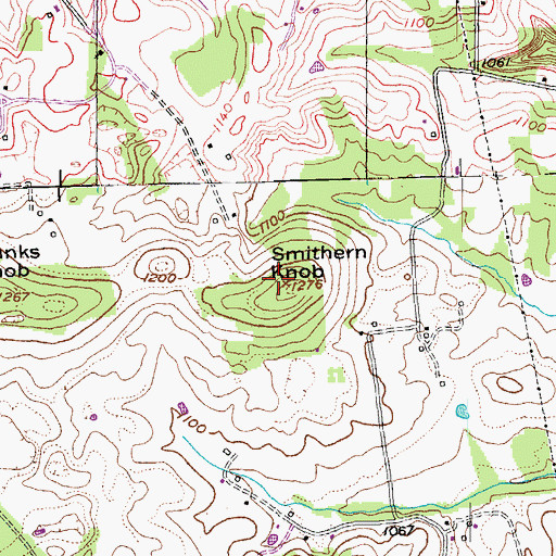 Topographic Map of Smithern Knob, KY