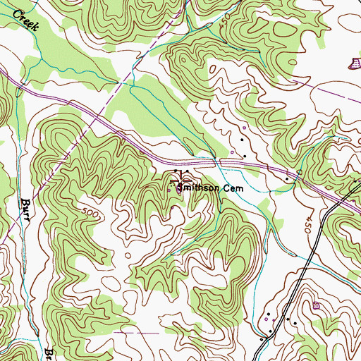 Topographic Map of Smithson Cemetery, KY