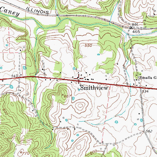 Topographic Map of Smithview, KY