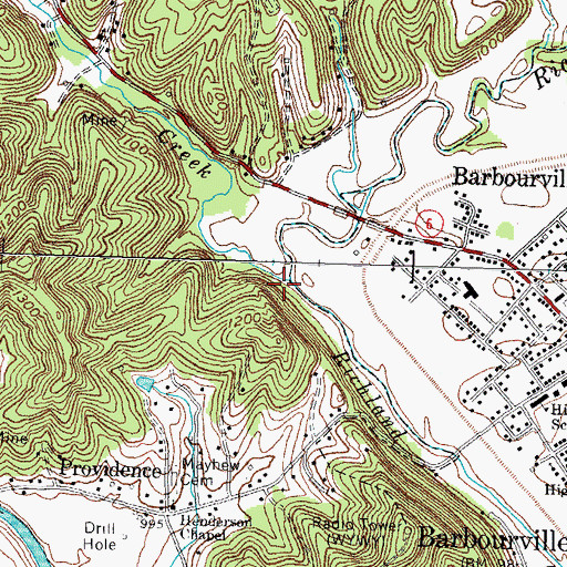 Topographic Map of Smokey Creek, KY
