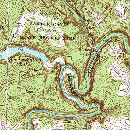 Topographic Map of Smoky Creek, KY