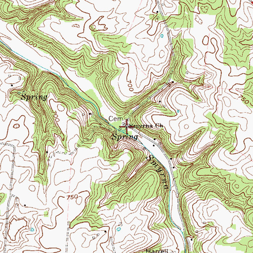 Topographic Map of Smyrna Cumberland Presbyterian Church, KY