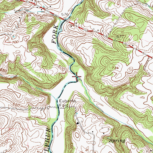 Topographic Map of Smyrna Creek, KY