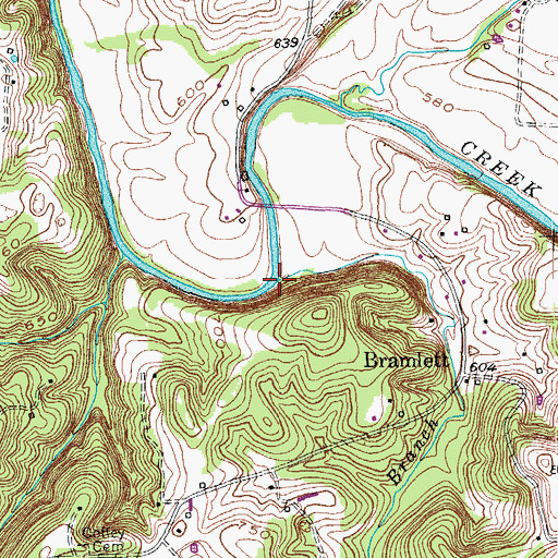 Topographic Map of Snake Branch, KY