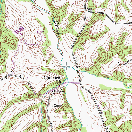 Topographic Map of Snake Creek, KY