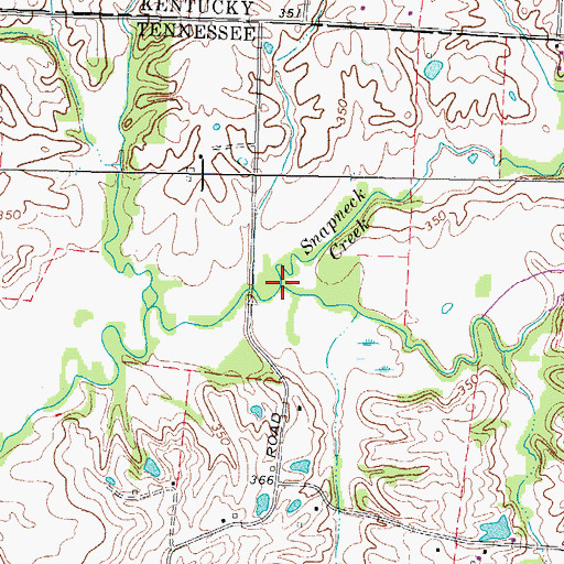 Topographic Map of Snapneck Creek, KY