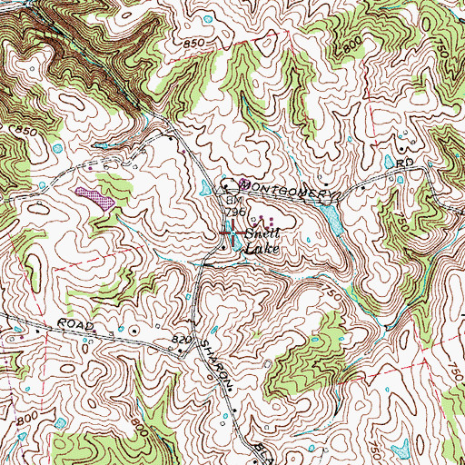 Topographic Map of Snell Lake, KY