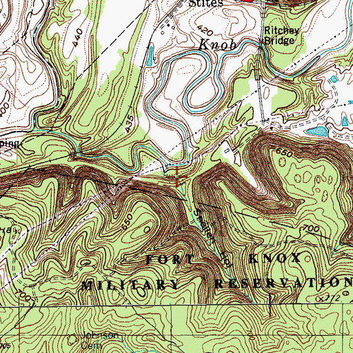 Topographic Map of Snellen Hollow, KY