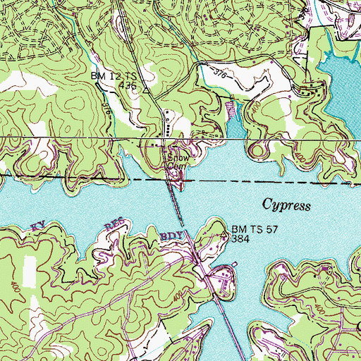 Topographic Map of Snow Cemetery, TN