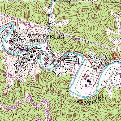 Topographic Map of Solomon Branch, KY