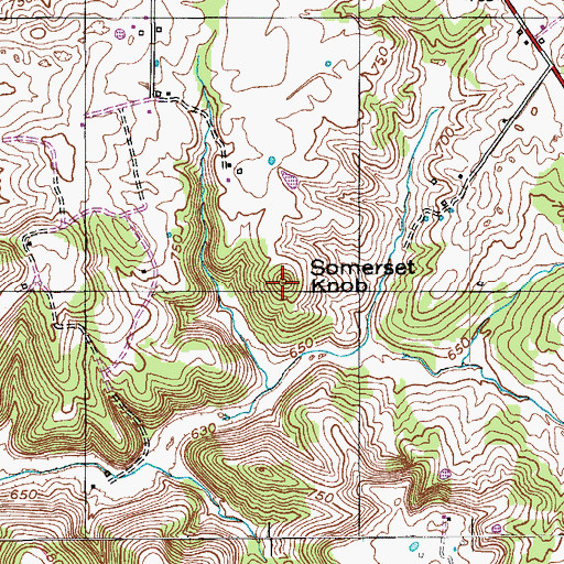 Topographic Map of Somerset Knob, KY