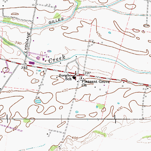 Topographic Map of Sorgho School, KY