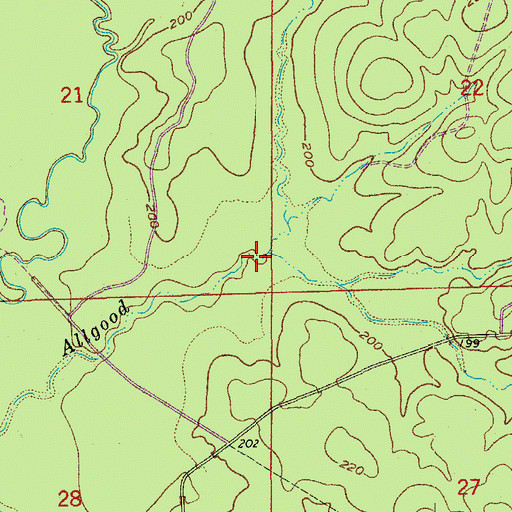 Topographic Map of Hudson Creek, AR