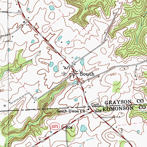 Topographic Map of South, KY