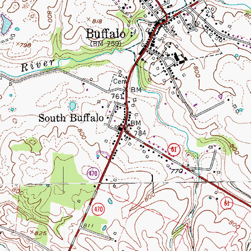 Topographic Map of South Buffalo, KY