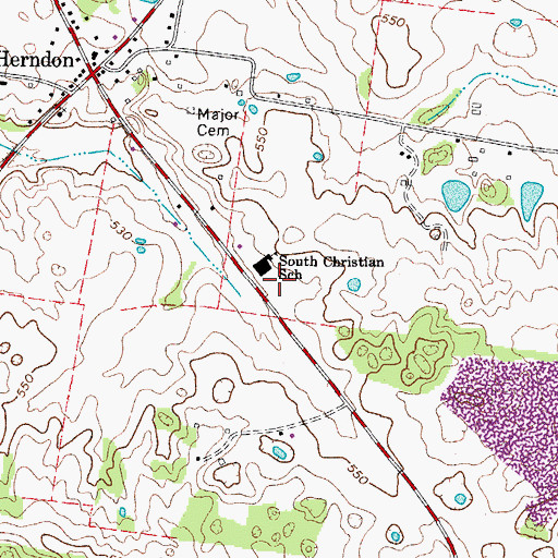 Topographic Map of South Christian Elementary School, KY