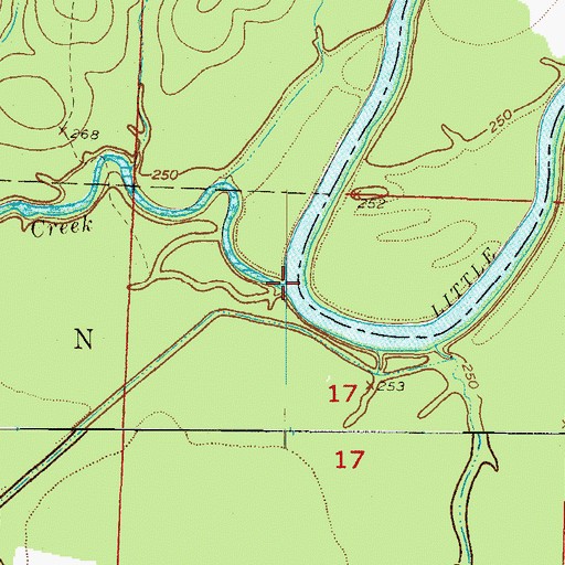 Topographic Map of Hudson Creek, AR
