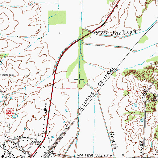 Topographic Map of South Fork Bayou de Chien, KY