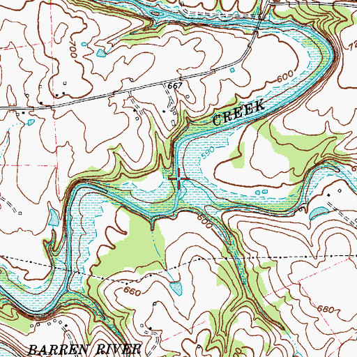 Topographic Map of South Fork Beaver Creek, KY