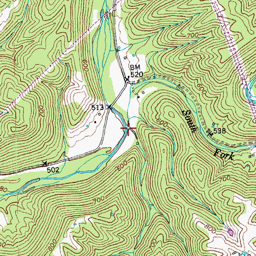 Topographic Map of South Fork Creek, KY