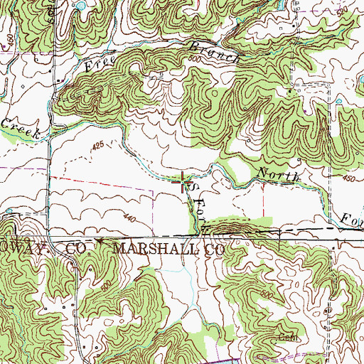 Topographic Map of South Fork Duncan Creek, KY