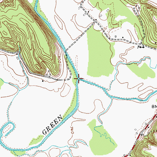 Topographic Map of South Fork Green River, KY