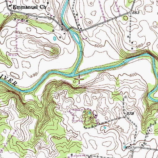 Topographic Map of South Fork Red River, KY