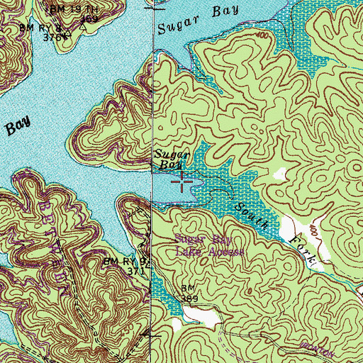 Topographic Map of South Fork Sugar Creek, KY