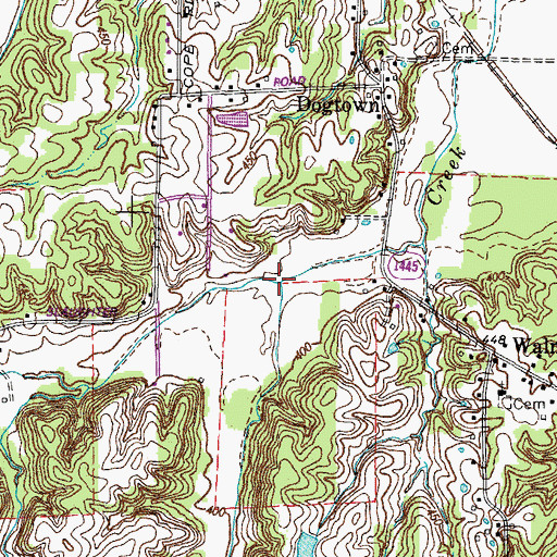 Topographic Map of South Fork Watch Creek, KY