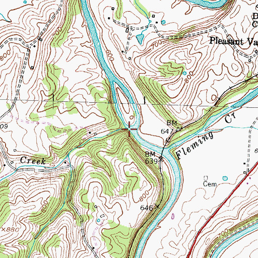 Topographic Map of South Goose Creek, KY