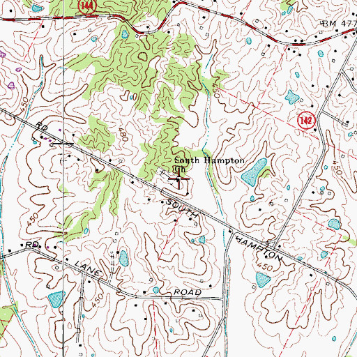 Topographic Map of South Hampton Baptist Church, KY
