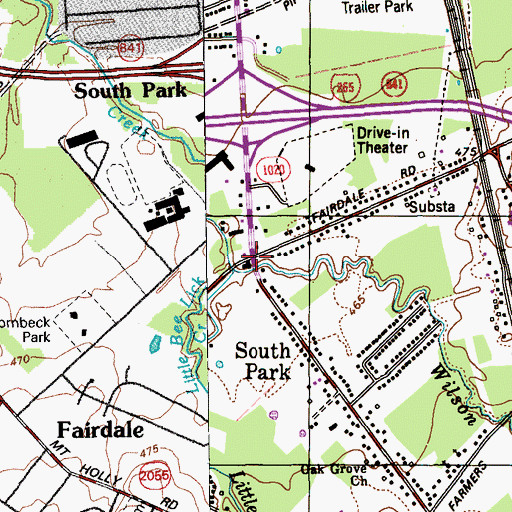 Topographic Map of South Park, KY