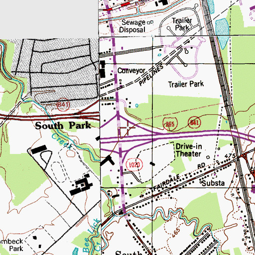 Topographic Map of South Park Church, KY