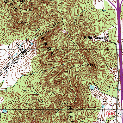 Topographic Map of South Park Hills, KY