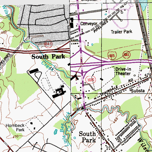 Topographic Map of South Park School, KY