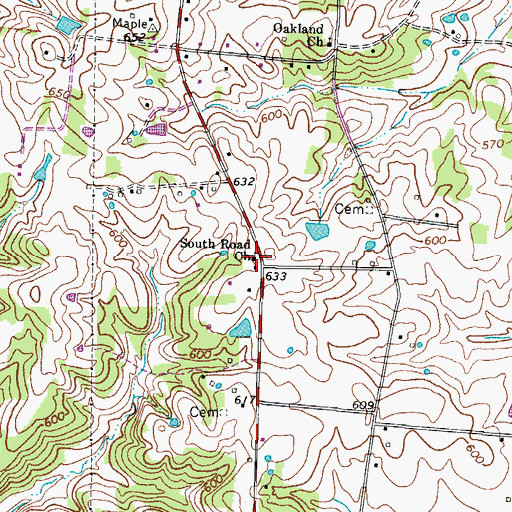 Topographic Map of South Road Church, KY