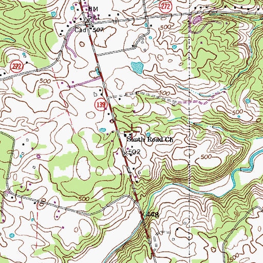 Topographic Map of South Road Church, KY