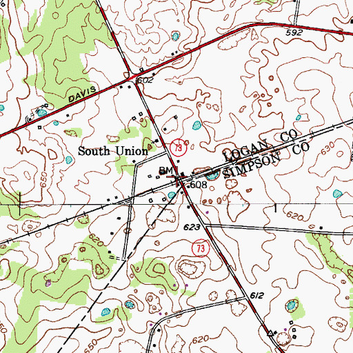 Topographic Map of South Union, KY